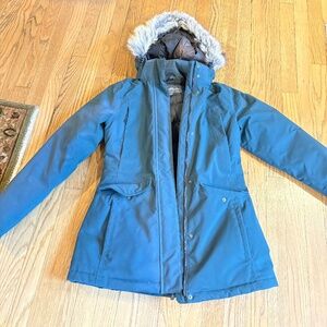 Eddie Bauer Teal Down Parka--Small